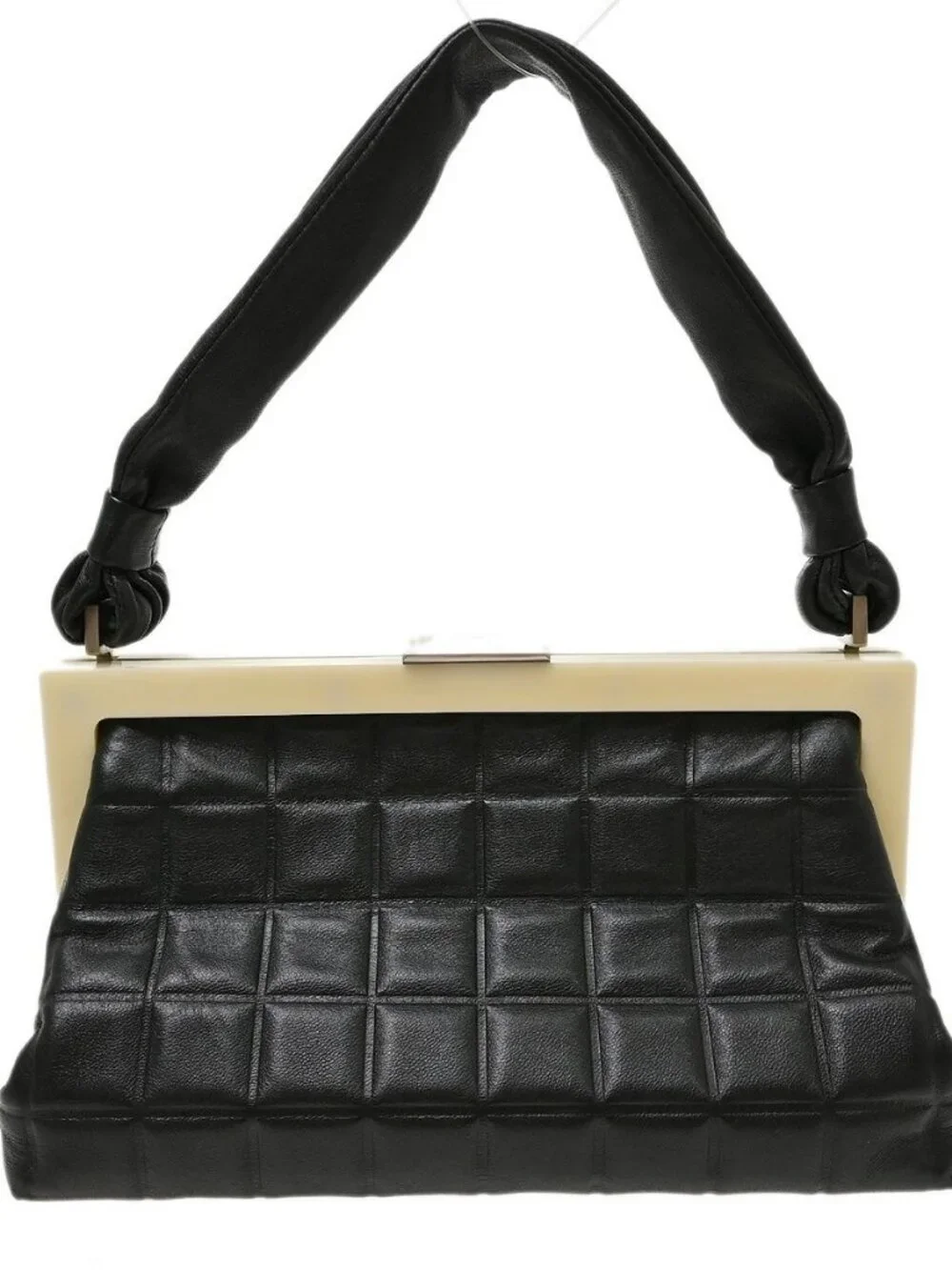 Best08 Chanel Black Lambskin Choco Bar Handbag KQ01808